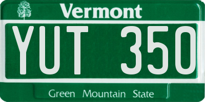 VT license plate YUT350
