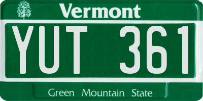 VT license plate YUT361