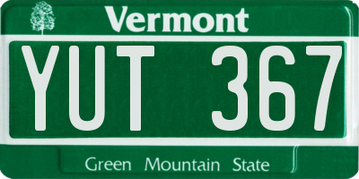 VT license plate YUT367