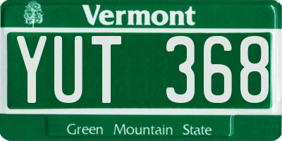 VT license plate YUT368