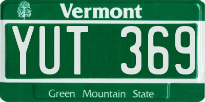 VT license plate YUT369