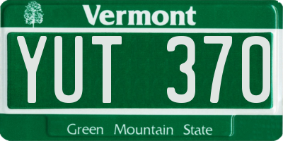 VT license plate YUT370