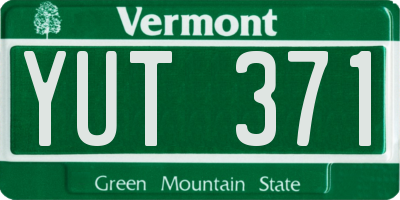 VT license plate YUT371
