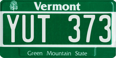 VT license plate YUT373