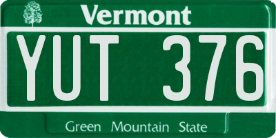 VT license plate YUT376