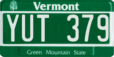 VT license plate YUT379