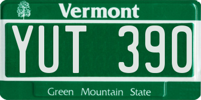 VT license plate YUT390