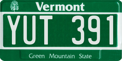 VT license plate YUT391