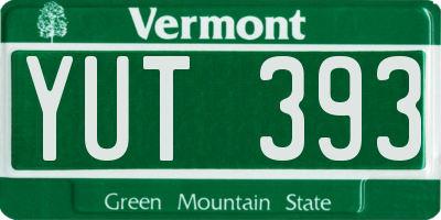 VT license plate YUT393