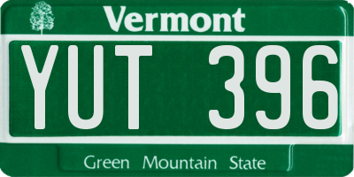VT license plate YUT396