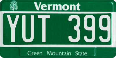 VT license plate YUT399