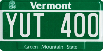 VT license plate YUT400