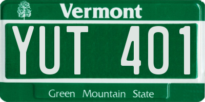 VT license plate YUT401