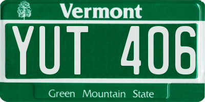 VT license plate YUT406