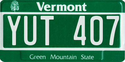 VT license plate YUT407