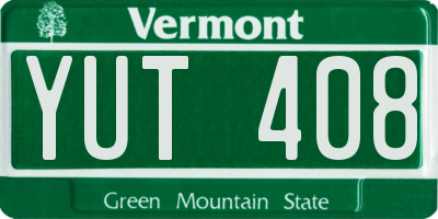 VT license plate YUT408