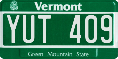 VT license plate YUT409