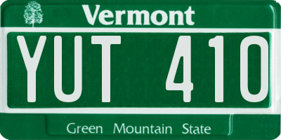VT license plate YUT410