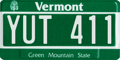 VT license plate YUT411