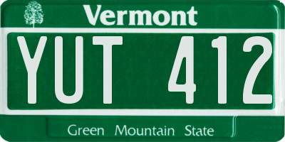 VT license plate YUT412