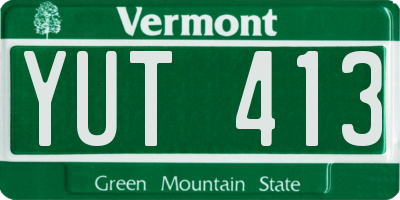 VT license plate YUT413