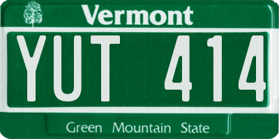 VT license plate YUT414