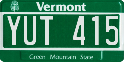 VT license plate YUT415