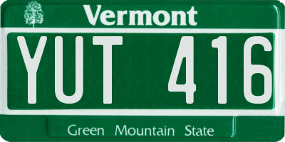 VT license plate YUT416