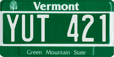 VT license plate YUT421