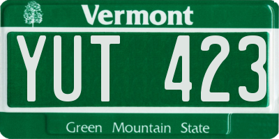 VT license plate YUT423