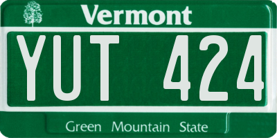 VT license plate YUT424