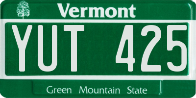 VT license plate YUT425