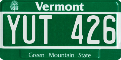 VT license plate YUT426