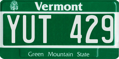 VT license plate YUT429