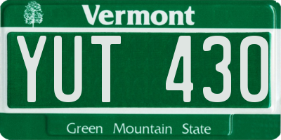 VT license plate YUT430