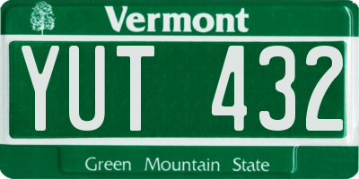 VT license plate YUT432