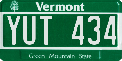 VT license plate YUT434