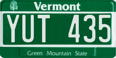 VT license plate YUT435