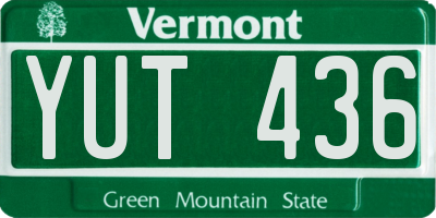 VT license plate YUT436