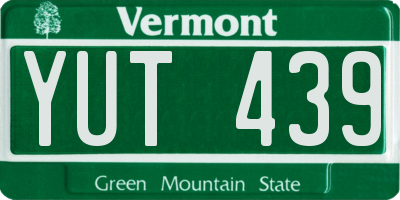 VT license plate YUT439