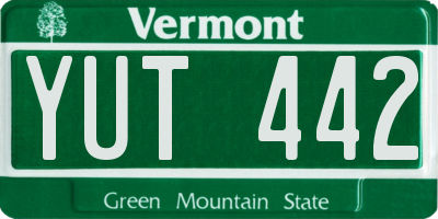 VT license plate YUT442