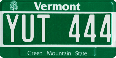 VT license plate YUT444