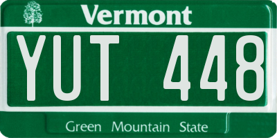 VT license plate YUT448