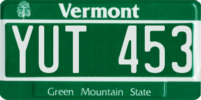 VT license plate YUT453