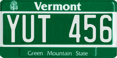 VT license plate YUT456
