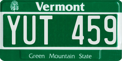 VT license plate YUT459