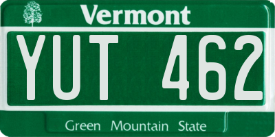 VT license plate YUT462