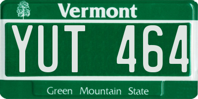 VT license plate YUT464