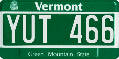 VT license plate YUT466