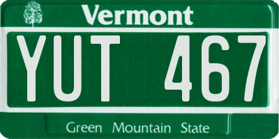 VT license plate YUT467